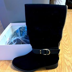 Just fab Francesca over the knee faux leather and suede boot